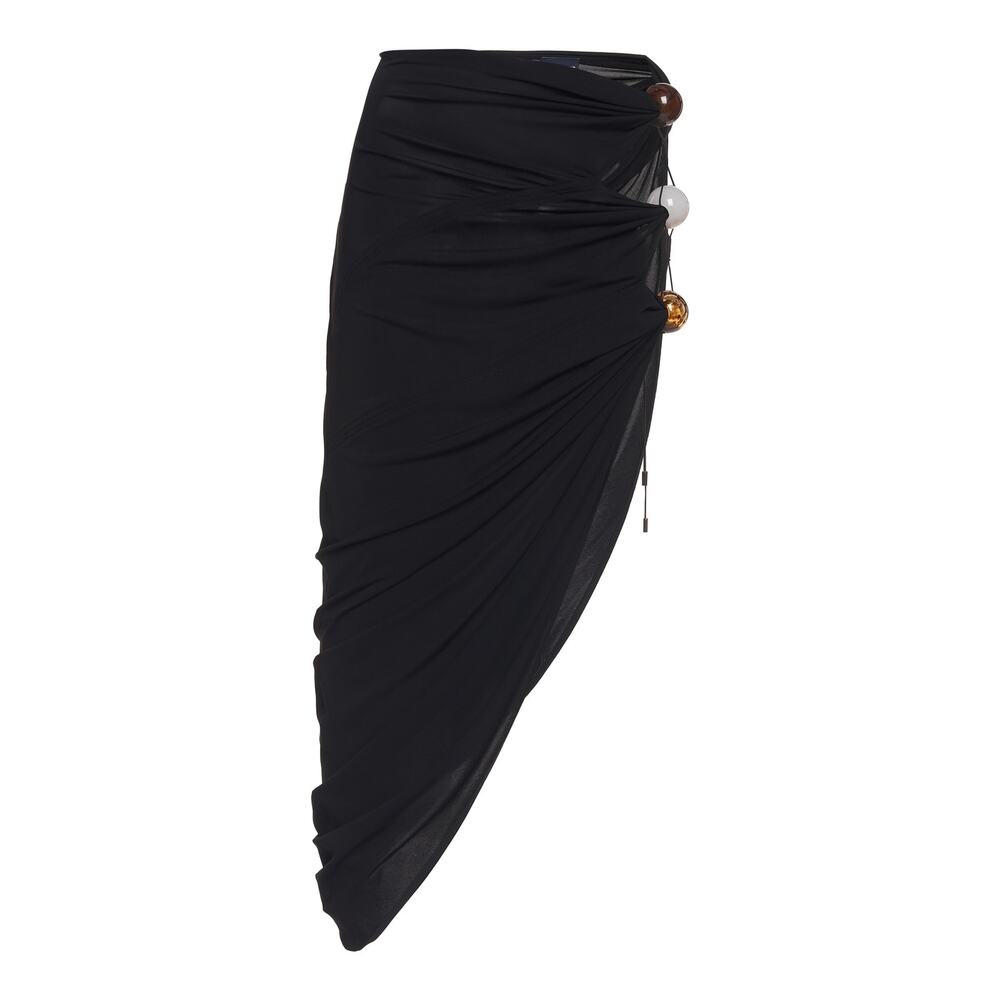 Jacquemus Black Draped Skirt